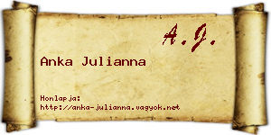 Anka Julianna névjegykártya